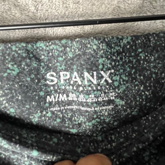 SPANX High Rise Tummy Control Booty Boost Printed Legging In Black Green Size MD - Picture 4 of 5